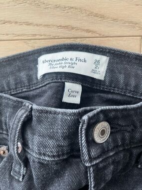 Abercrombie & Fitch Charcoal Black Ankle Straight Jeans